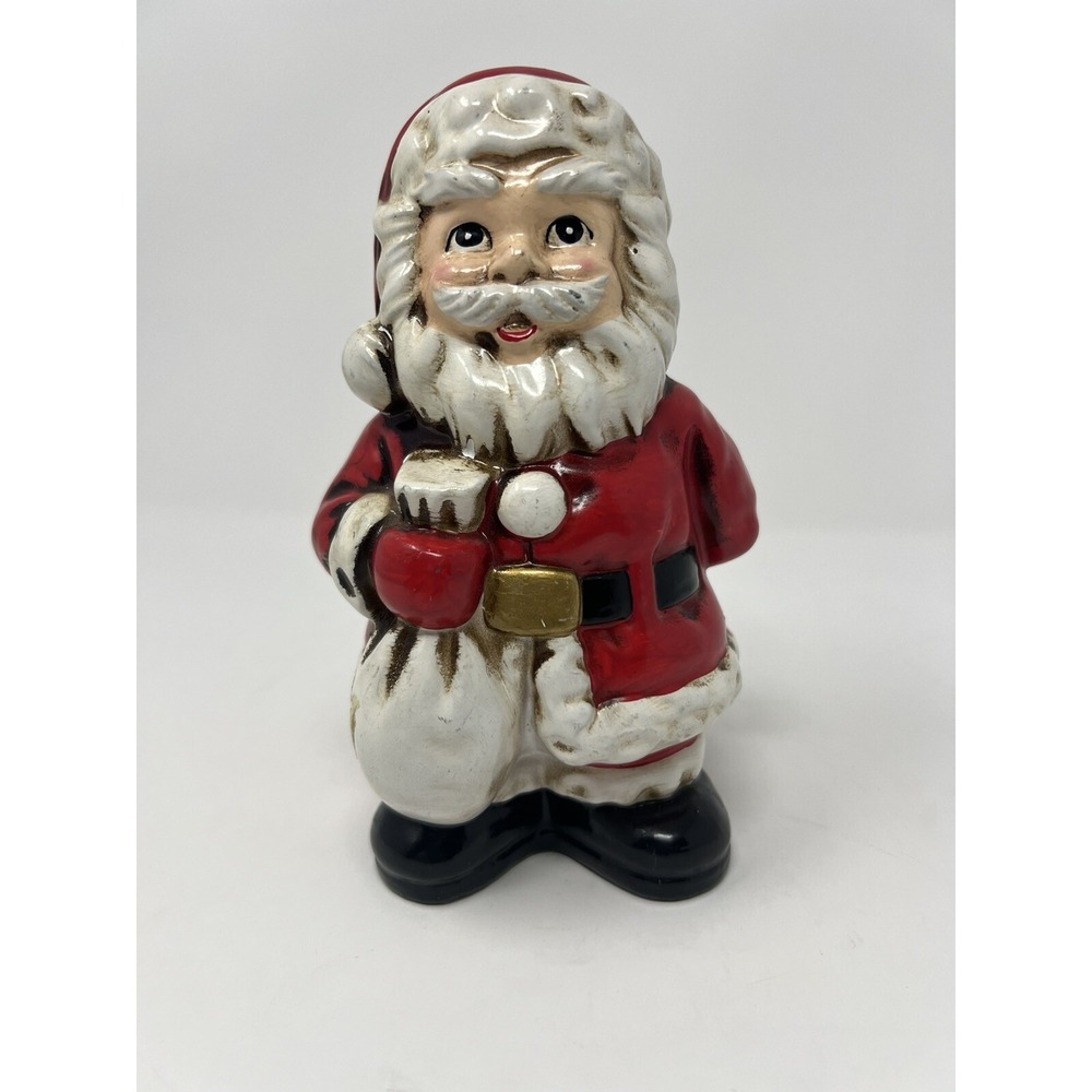 Vintage‎ Dickson Christmas Santa Claus Plaster Ceramic Piggy Bank 6.5 in Japan